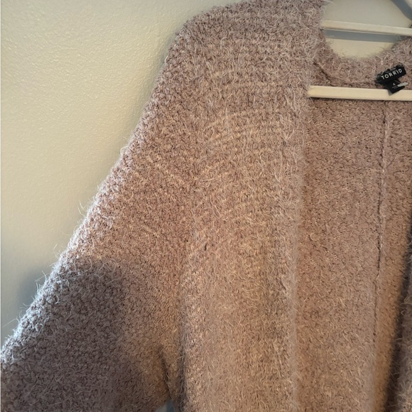 Torrid Fuzzy Yarn Cardigan Open Front Sweater Dusty Pink 4X - Picture 9 of 9